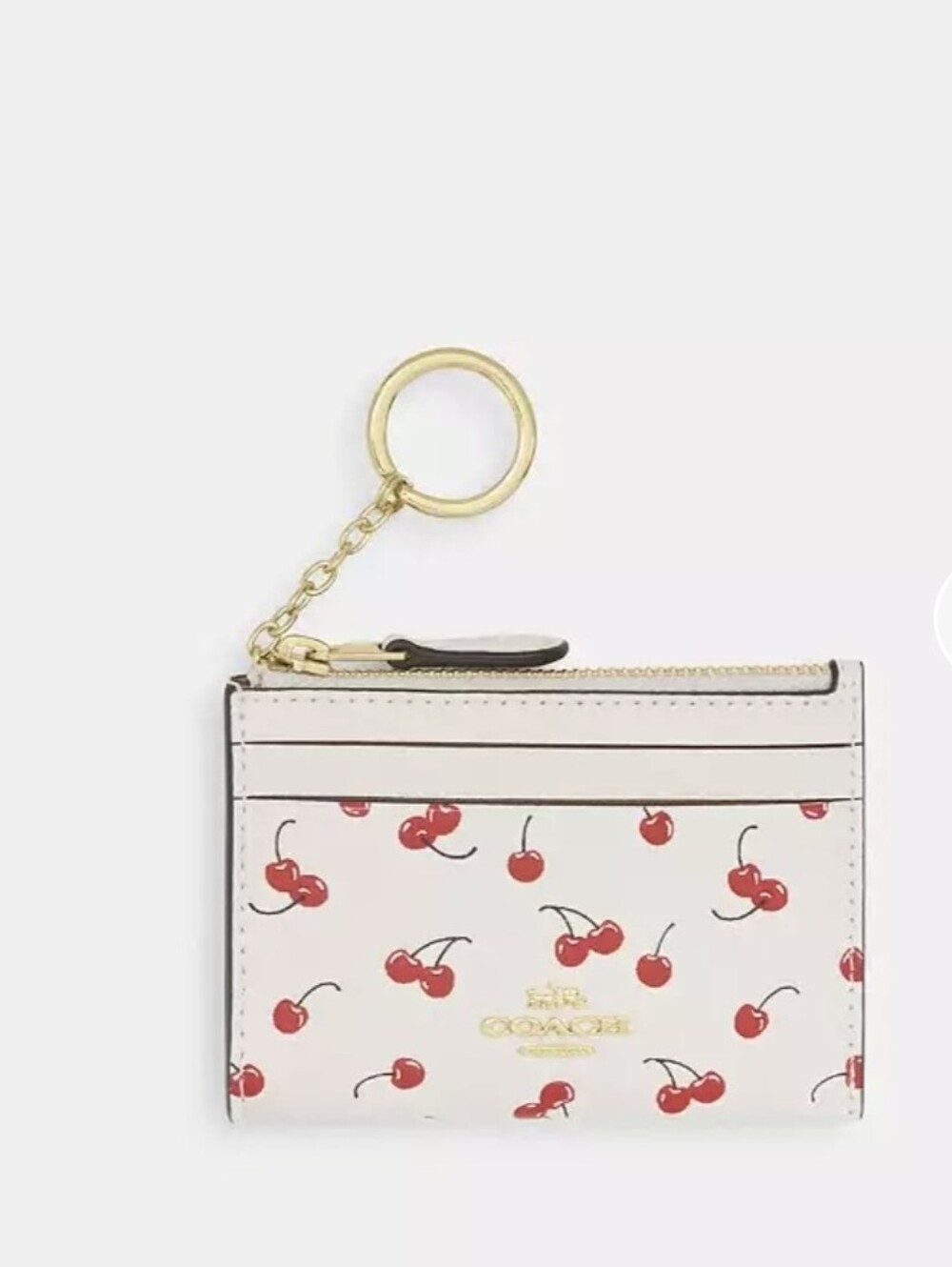 Coach Minni Skinny ID Card Case With Cherry Print